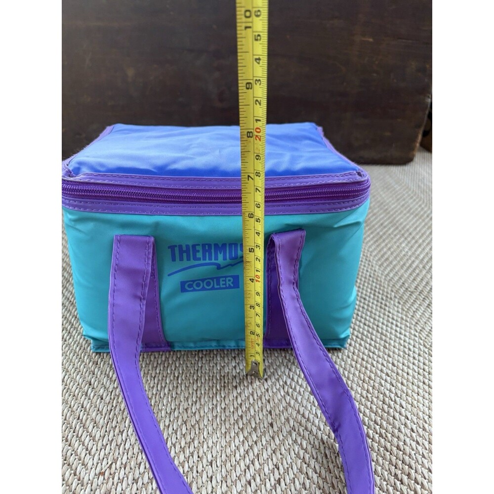 Thermos‎ Brand Cooler 1990's Vintage Teal Purple Soft Pack 10"x7"x7" - Picture 13 of 13